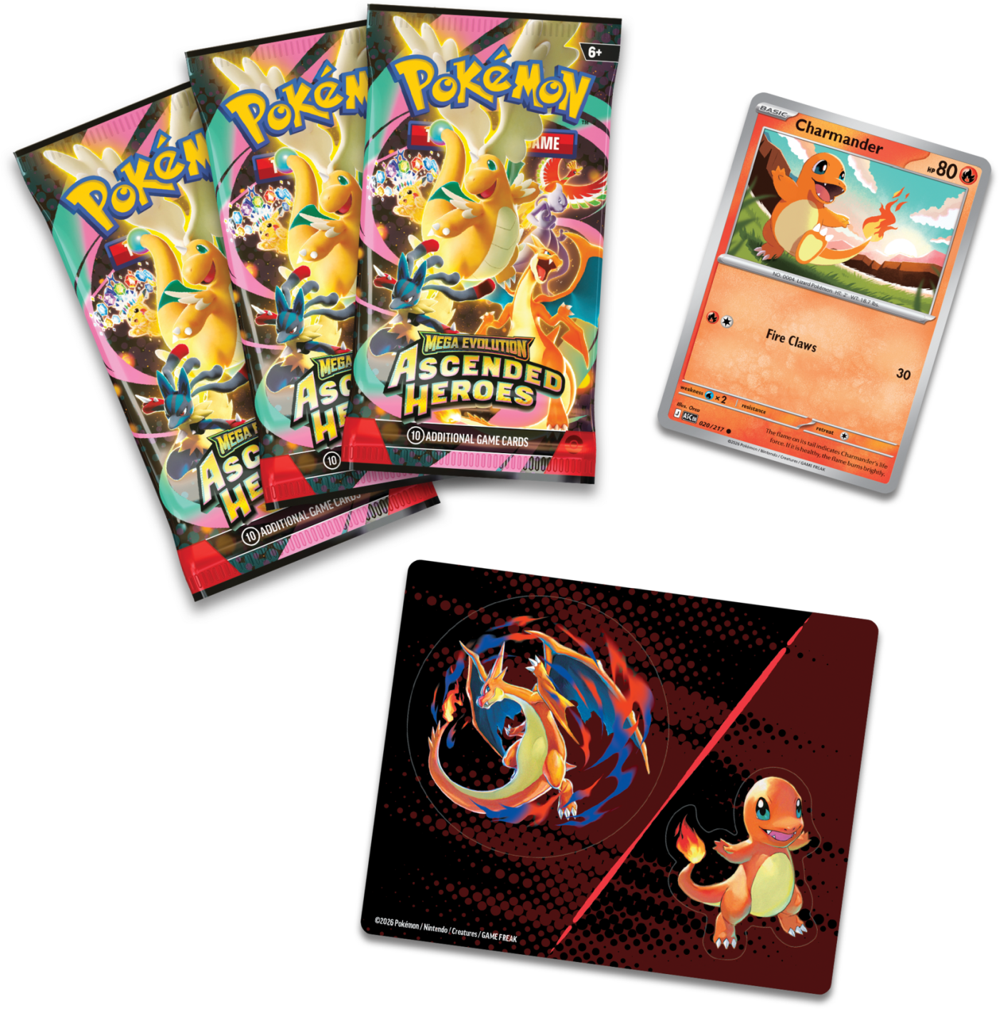 Pokémon TCG: Mega Evolution - Ascended Heroes - Tech Sticker Collection - Charmander/Mega Charizard Y